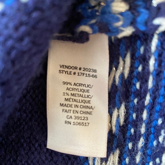 Northern Reflections Fair Isle Zip-Up Sweater – Women’s XL – Navy Blue - Picture 8 of 8